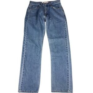 Levi's 505 Mens 32x32 Regular Fit Jeans Medium Wash Straight Leg Denim 90s Style
